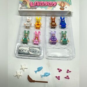 Labobo Bunny Rabbit Figure Set 8pcs Building Blocks Brick Figures Cute BRAND NEW